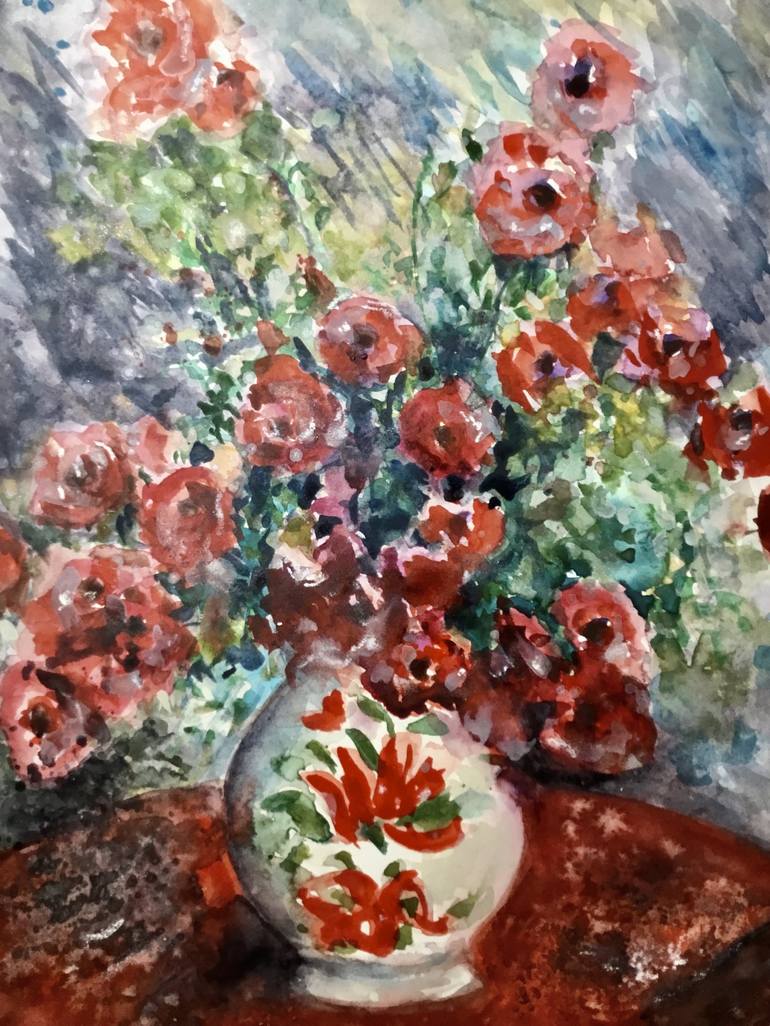 Print of Impressionism Floral Paintings by Raissa Leonova
