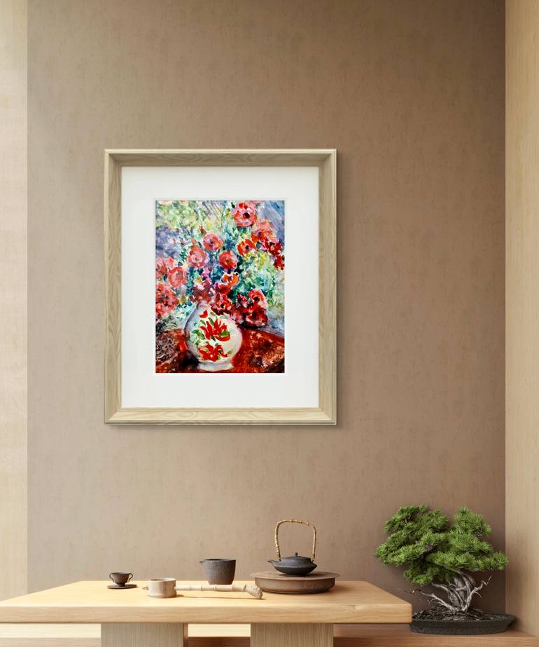 Original Impressionism Floral Painting by Raissa Leonova