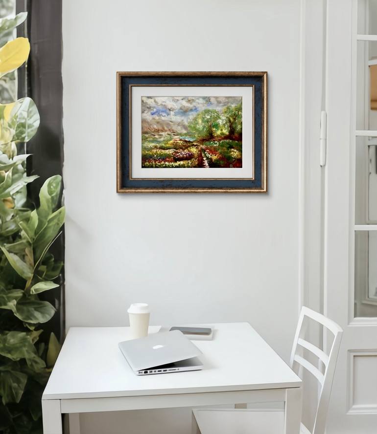 Original Impressionism Landscape Painting by Raissa Leonova