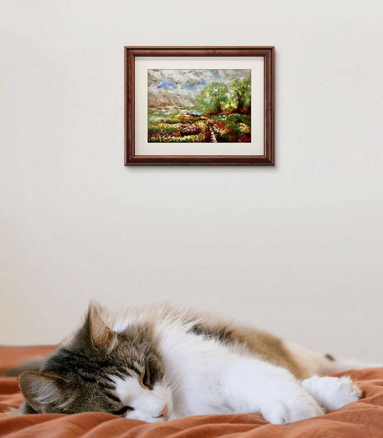 Original Impressionism Landscape Painting by Raissa Leonova