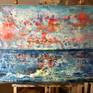Orange sunset original oil painting
