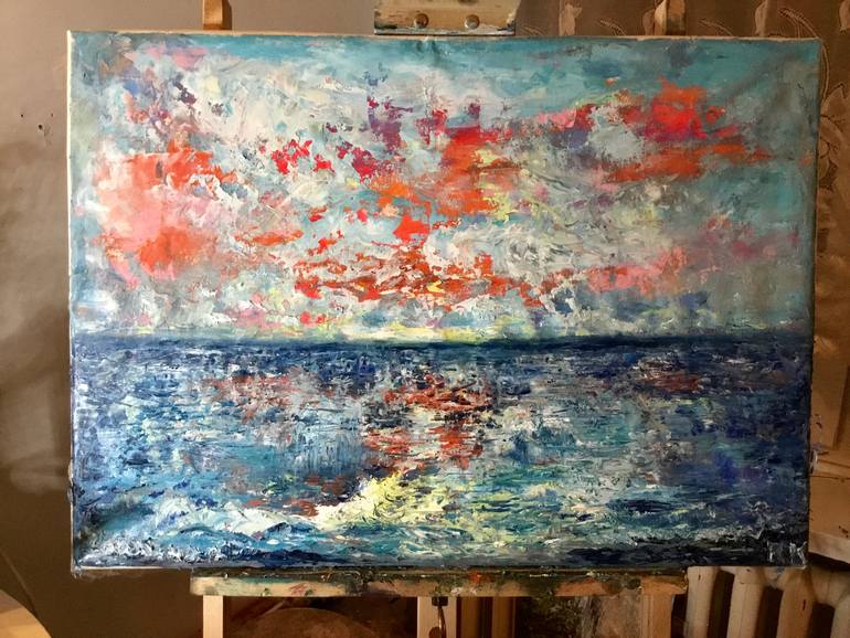 Original Impressionism Abstract Painting by Raissa Leonova