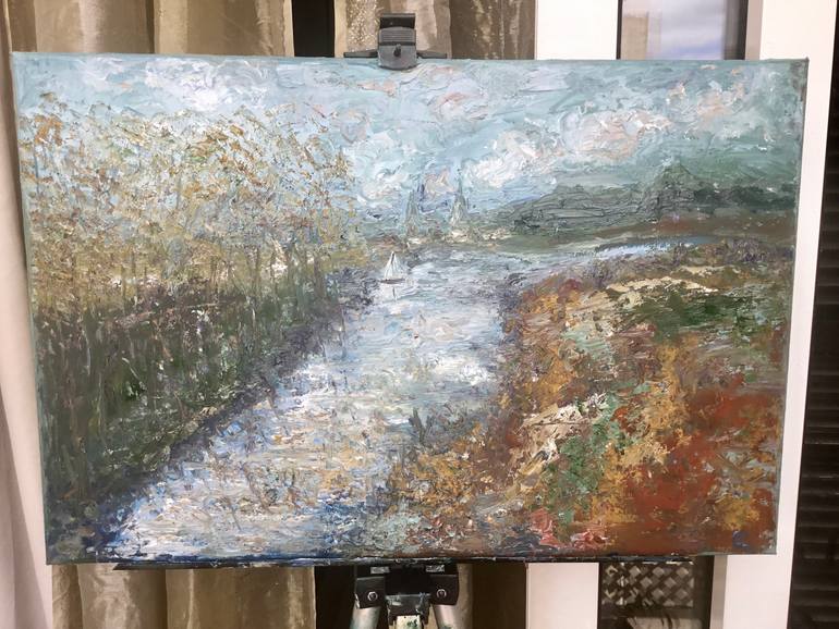 Original Impressionism Abstract Painting by Raissa Leonova
