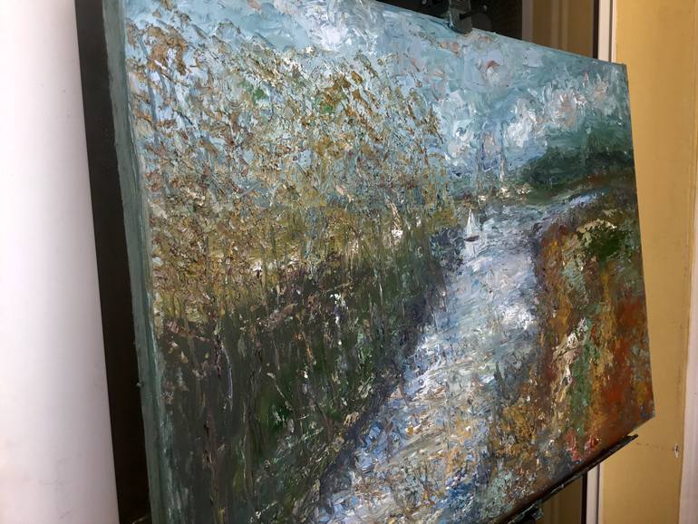 Original Impressionism Abstract Painting by Raissa Leonova