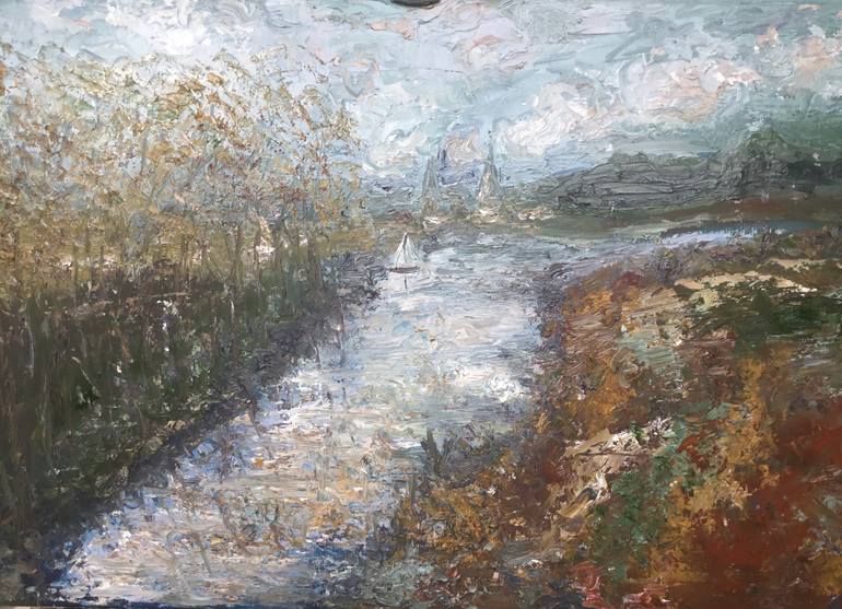 Original Impressionism Abstract Painting by Raissa Leonova
