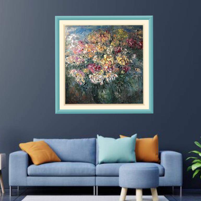 Original Impressionism Floral Painting by Raissa Leonova