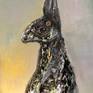 Bunny original textured oil painting on canvas