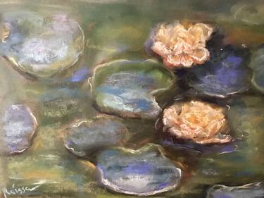 Waterlillies soft pastel painting Monet inspired thumb