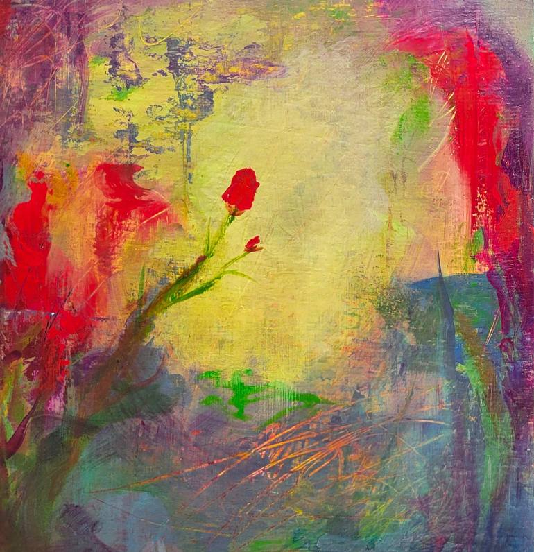 Original Abstract Expressionism Botanic Mixed Media by michele Morgan