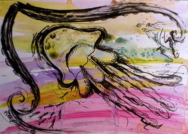 Original Abstract Expressionism Fantasy Drawings by Esra Kizir Gokcen