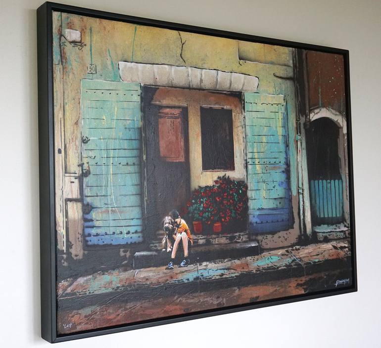 Original Figurative Dogs Painting by Geoff Cunningham