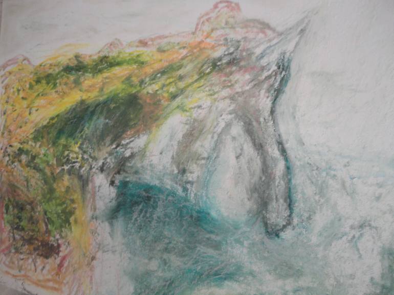 Original Impressionism Beach Painting by Giovanni Johnci Fancyrose Caputo
