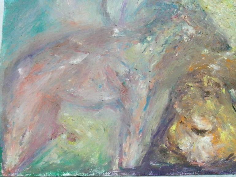 Original Expressionism Horse Painting by Giovanni Johnci Fancyrose Caputo