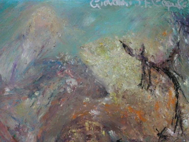Original Expressionism Horse Painting by Giovanni Johnci Fancyrose Caputo