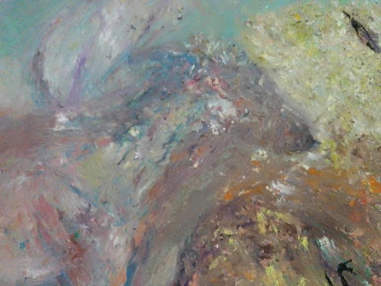 Original Expressionism Horse Painting by Giovanni Johnci Fancyrose Caputo