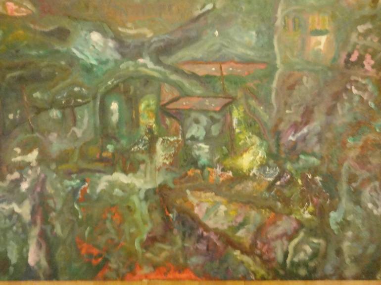 Original Impressionism Rural life Painting by Giovanni Johnci Fancyrose Caputo