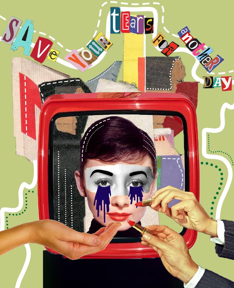 Save your tears for another day Collage by Kimia Maktoobian | Saatchi Art