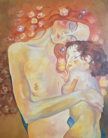 Original Figurative Family Paintings by Anahit Yesayan