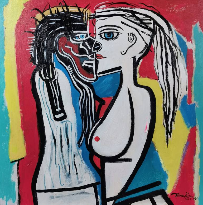 Original Cubism Love Paintings by Tara Liu