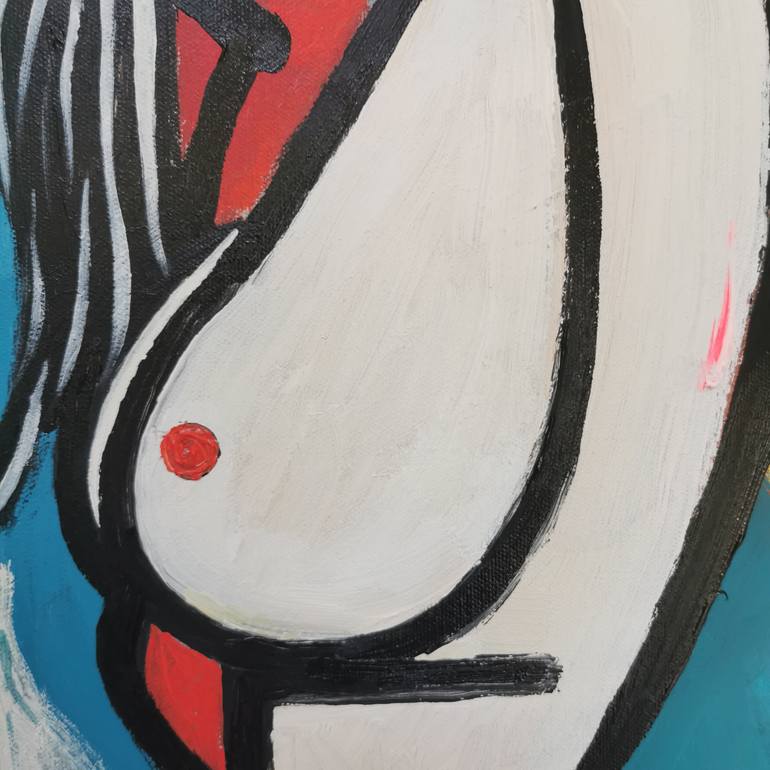 Original Cubism Love Painting by Tara Liu