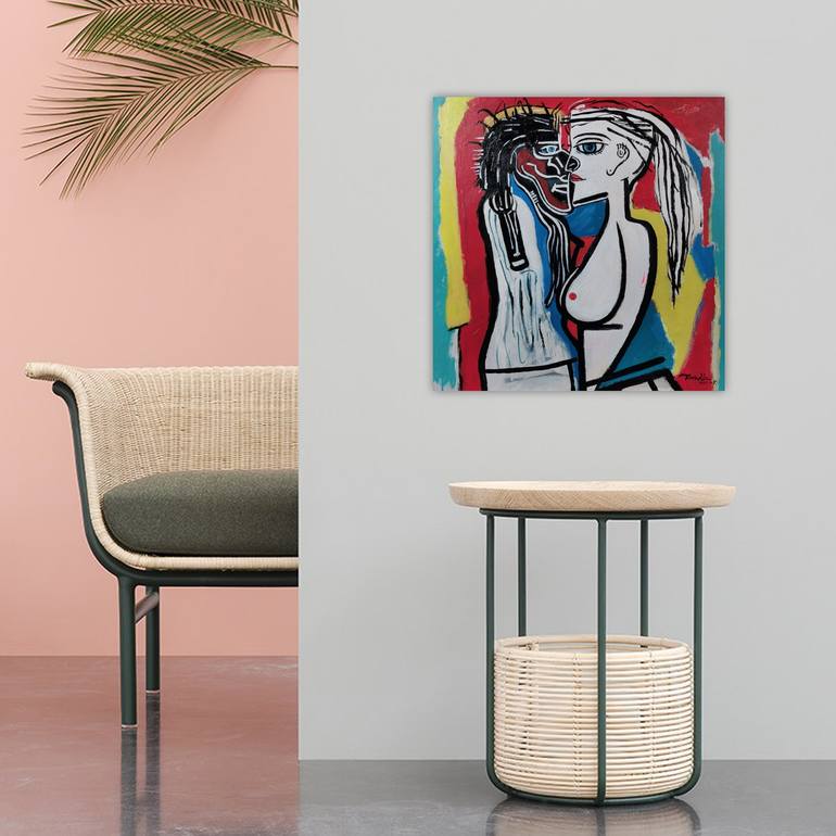 Original Cubism Love Painting by Tara Liu