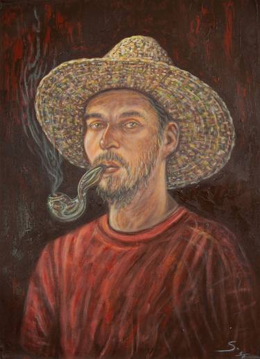 Auto-retrato com cachimbo * Self portrait with pipe thumb