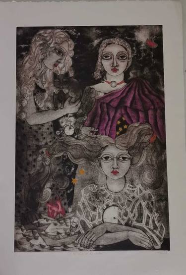 Original Figurative Women Printmaking by ana Maldonado