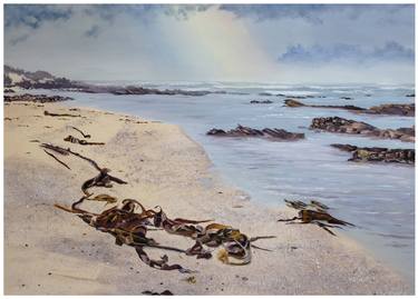 Print of Seascape Paintings by Santjie Viljoen