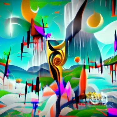 Original Surrealism Abstract Mixed Media by Bela Balog