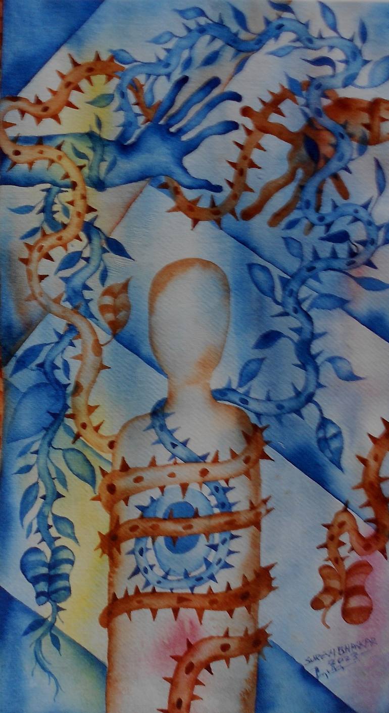 Original Figurative People Painting by Suresh Bhaskar