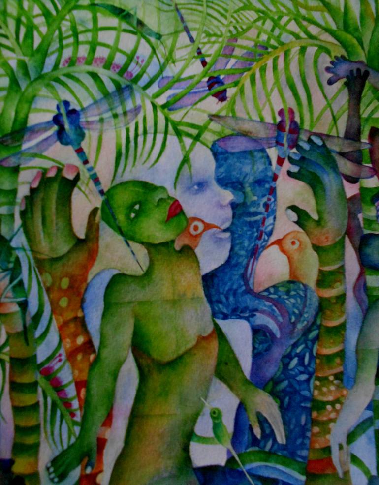 Original Figurative People Painting by Suresh Bhaskar