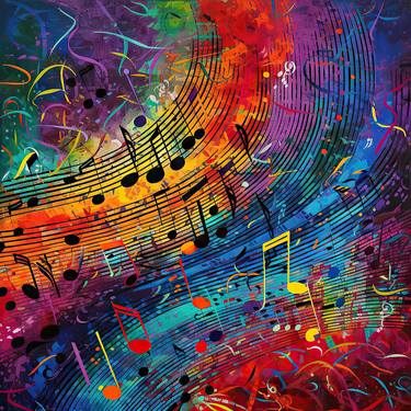 Print of Abstract Music Digital by Lolly Shine