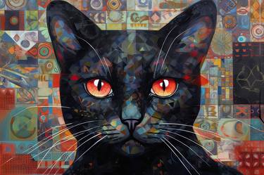 Print of Modern Cats Digital by Lolly Shine