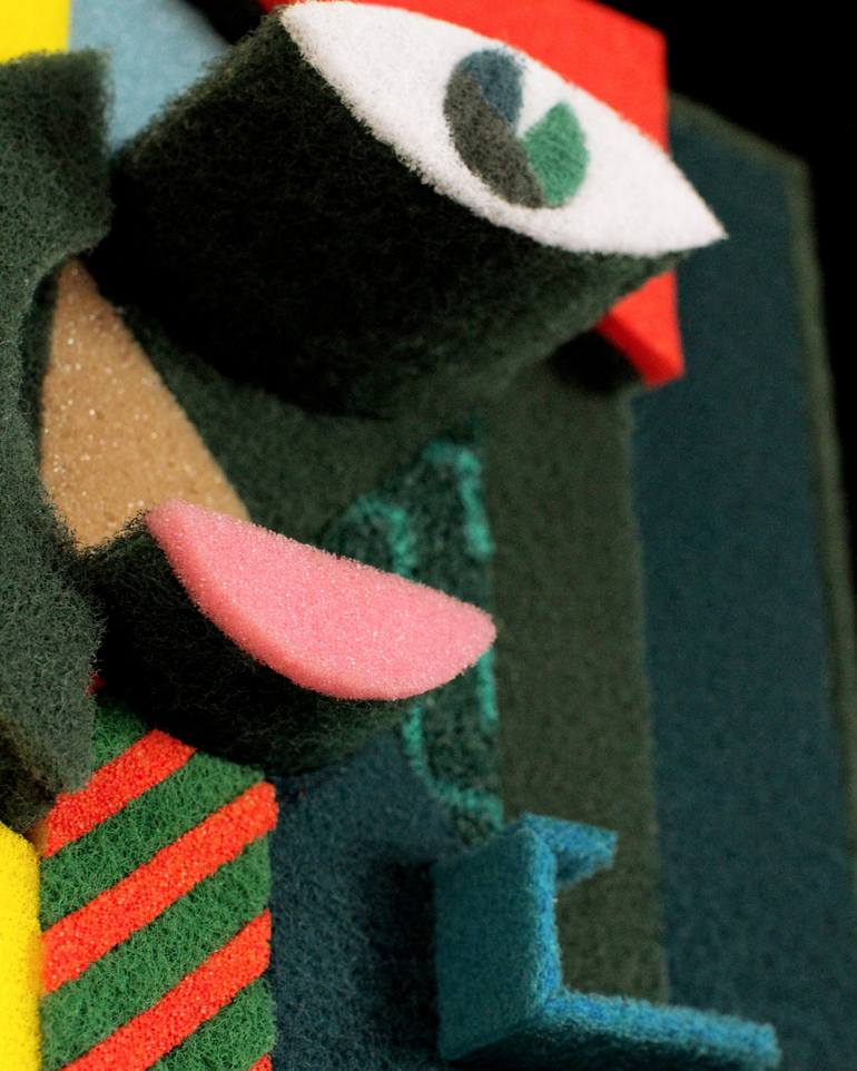 Original Geometric People Sculpture by Eni Pullumbi