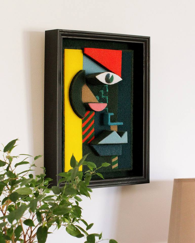 Original Geometric People Sculpture by Eni Pullumbi