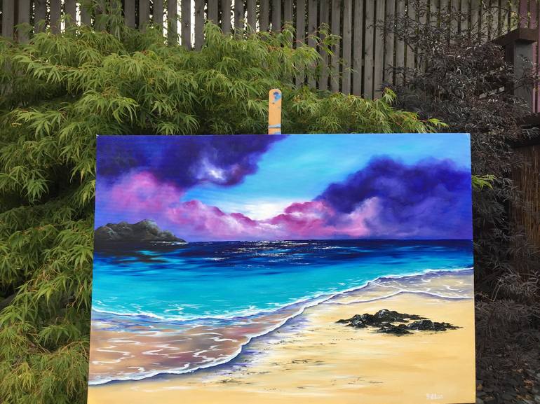 Original Beach Painting by Yulia Allan