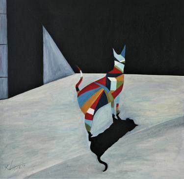 Original Surrealism Dogs Paintings by Lincey Liu