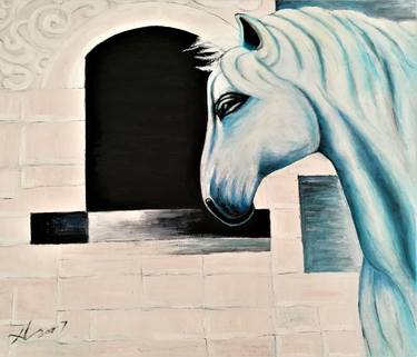 Print of Surrealism Horse Paintings by Lincey Liu