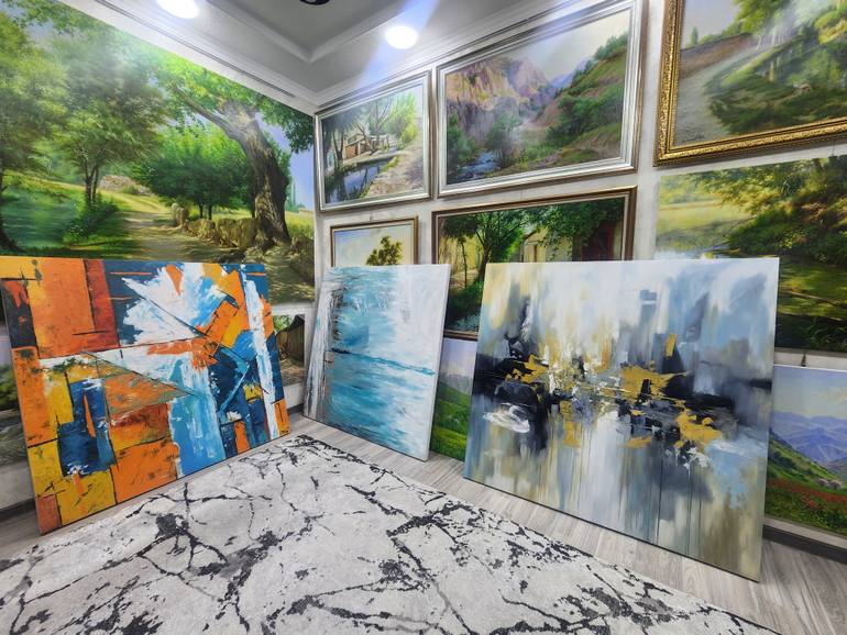 Original Abstract Expressionism Fantasy Painting by Olim Muhammadali