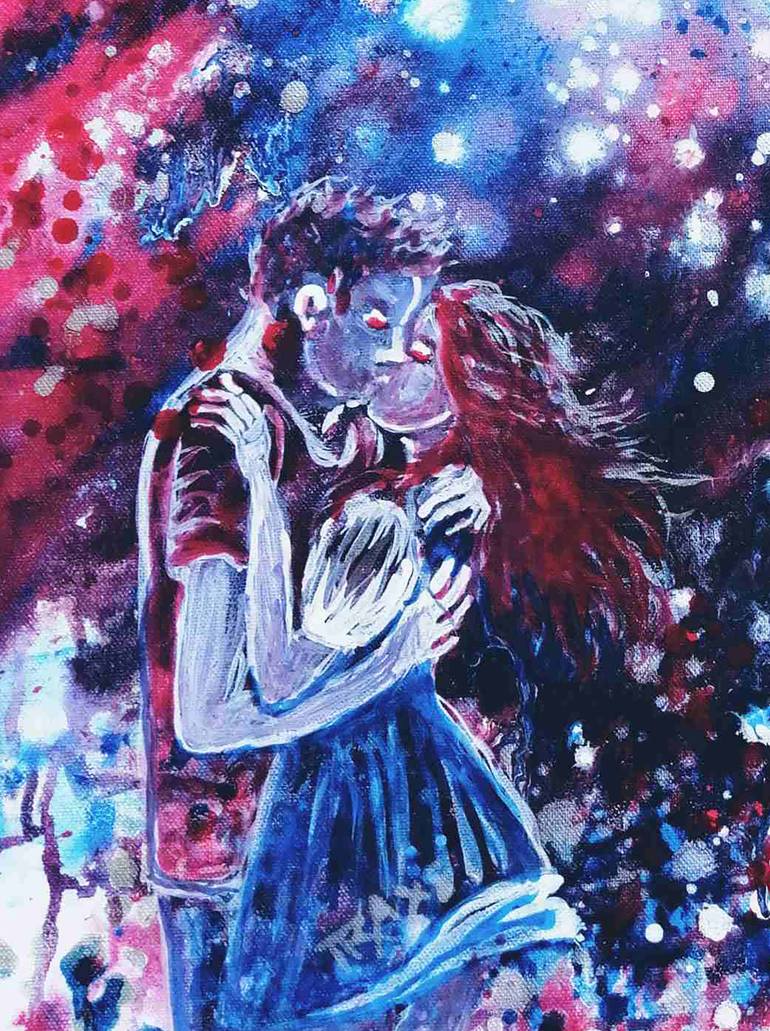 Original Contemporary Love Painting by Diana  Dimova-Traxi