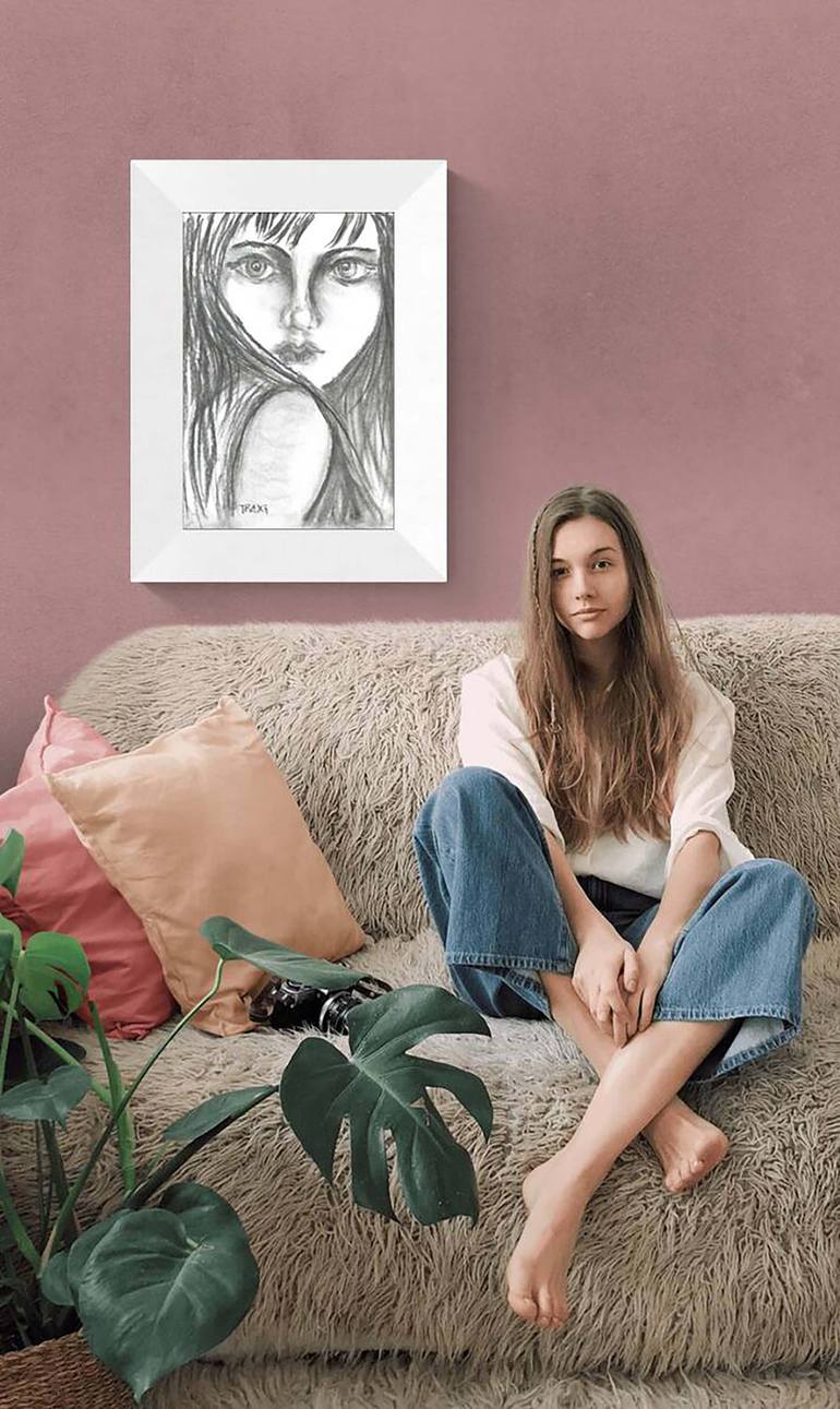 Original Contemporary People Drawing by Diana  Dimova-Traxi