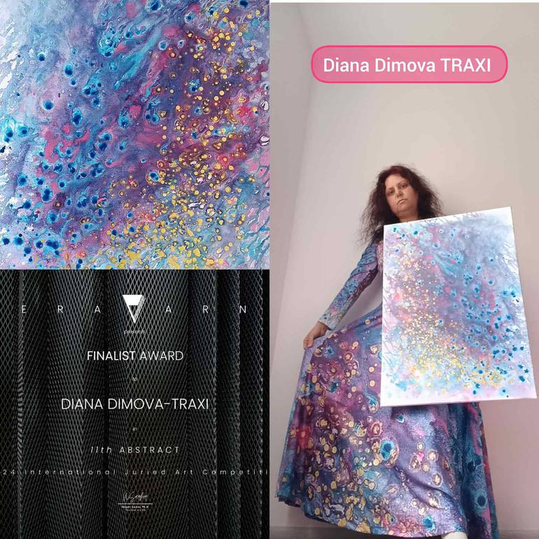 Original Abstract Expressionism Abstract Painting by Diana  Dimova-Traxi