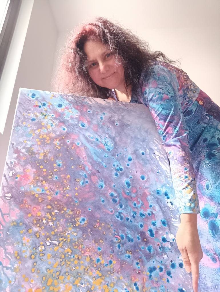 Original Abstract Expressionism Abstract Painting by Diana  Dimova-Traxi