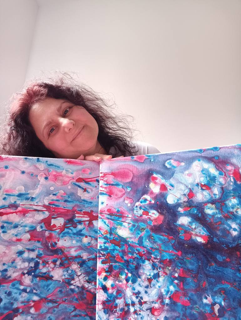 Original Abstract Expressionism Abstract Painting by Diana  Dimova-Traxi