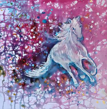 Original Abstract Horse Paintings by Diana  Dimova-Traxi