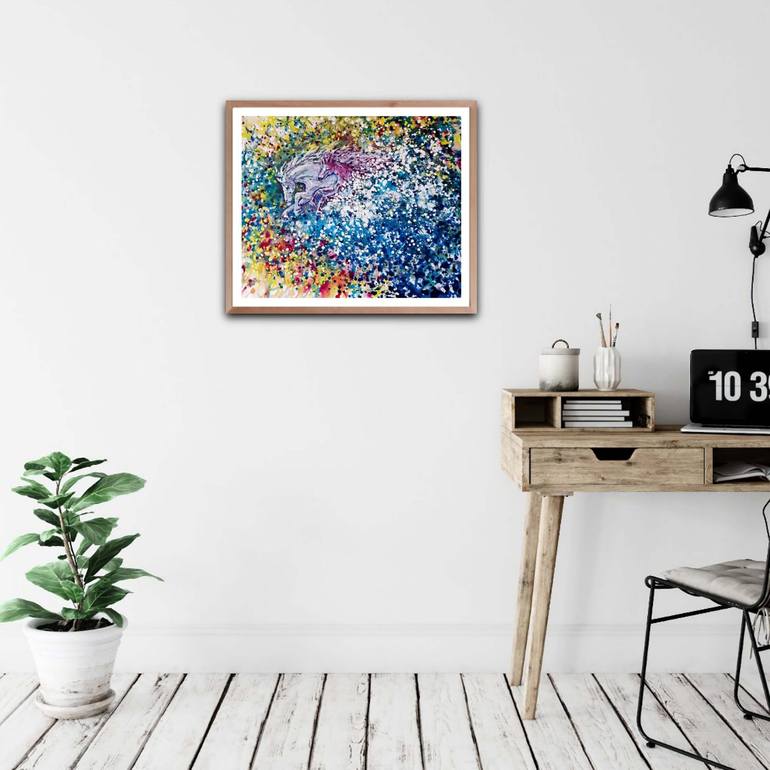 Original Abstract Animal Painting by Diana  Dimova-TRAXI