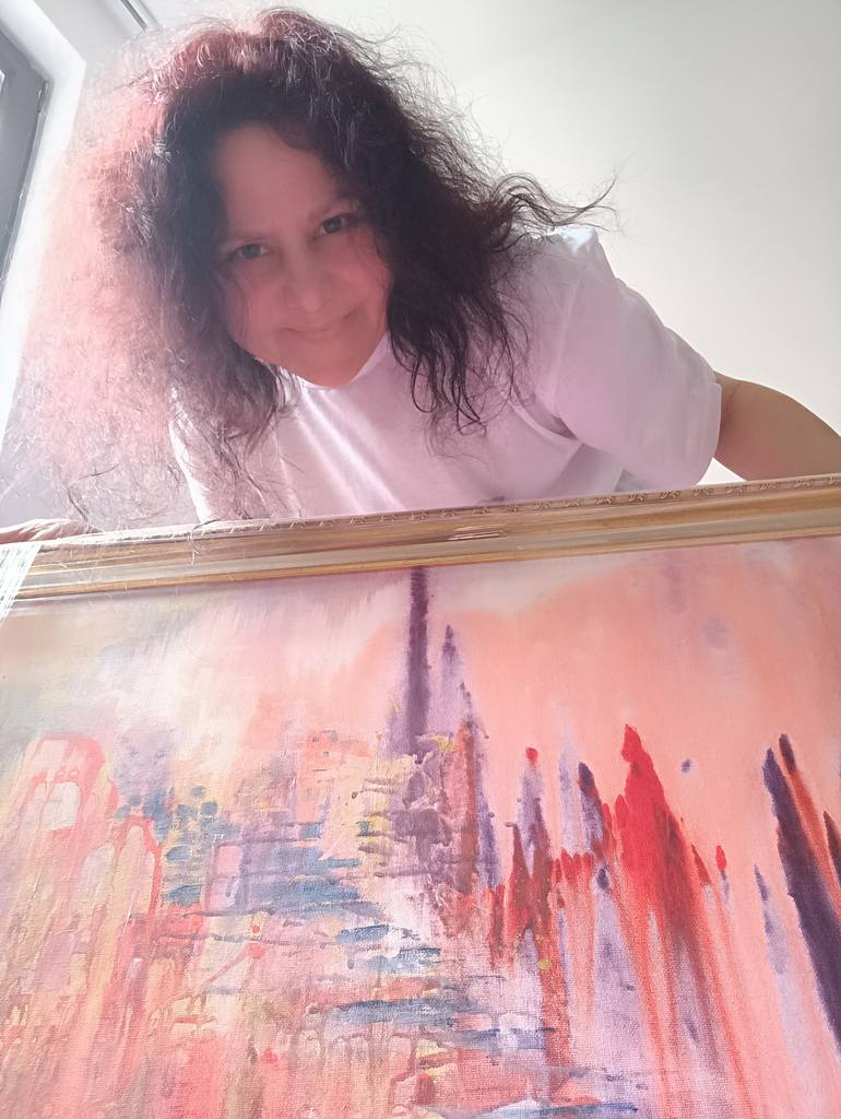 Original Abstract Expressionism Abstract Painting by Diana  Dimova-Traxi
