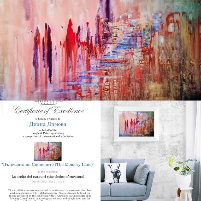Original Abstract Expressionism Abstract Painting by Diana  Dimova-Traxi