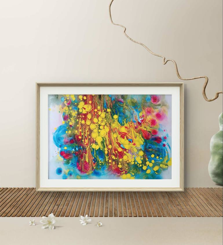 Original Abstract Expressionism Abstract Painting by Diana  Dimova-Traxi
