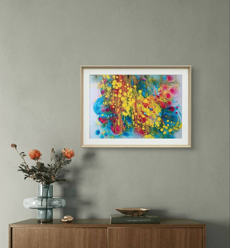 Original Abstract Expressionism Abstract Painting by Diana  Dimova-Traxi